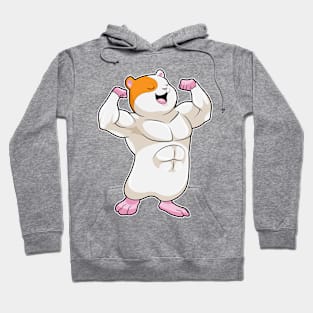 Hamster as Bodybuilder with big Muscles Hoodie